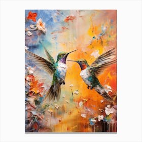 Hummingbirds Abstract Expressionism 4 Canvas Print