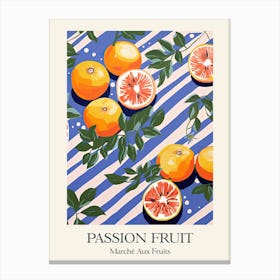 Marche Aux Fruits Passion Fruit Fruit Summer Illustration 4 Canvas Print