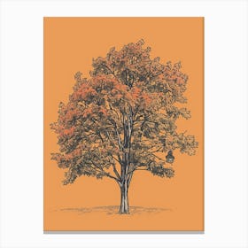 Chestnut Tree Minimalistic Drawing 2 Canvas Print