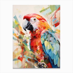 Bird Painting Collage Parrot 2 Canvas Print