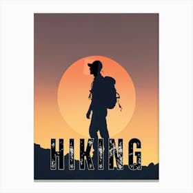 Hiking Silhouette Canvas Print