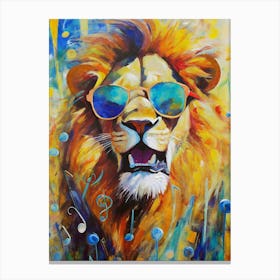 Lion With Sunglasses Canvas Print