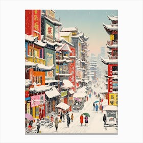 Winter Snow Harbin   China Snow Illustration Canvas Print