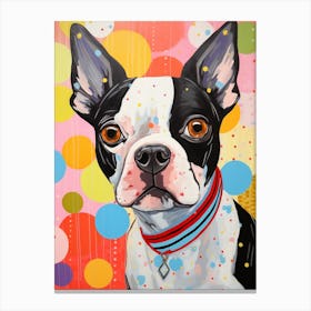 Boston Terrier Pop Art Inspired 2 Canvas Print