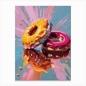 Doughnuts Oil Painting 2 Canvas Print