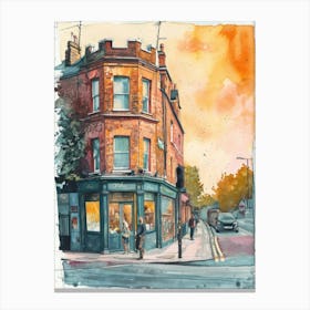Hillingdon London Borough   Street Watercolour 3 Canvas Print