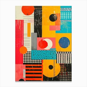 Playful And Colorful Geometric Shapes Arranged In A Fun And Whimsical Way 17 Canvas Print