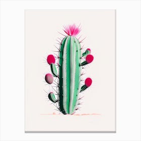 Stenocactus Cactus Minimal Line Drawing 1 Canvas Print