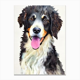 Curly Coated Retriever 3 Watercolour dog Canvas Print