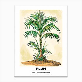 Plum Tree Storybook Illustration 4 Poster Canvas Print