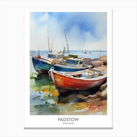 Padstow 1 Watercolour Travel Poster Canvas Print
