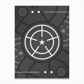 Abstract Geometric Glyph Array in White and Gray n.0001 Canvas Print