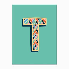 Letter T Typographic Canvas Print