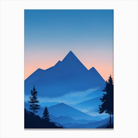 Misty Mountains Vertical Composition In Blue Tone 118 Canvas Print