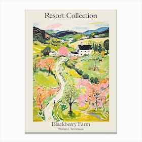 Poster Of Blackberry Farm   Walland, Tennessee   Resort Collection Storybook Illustration 3 Canvas Print