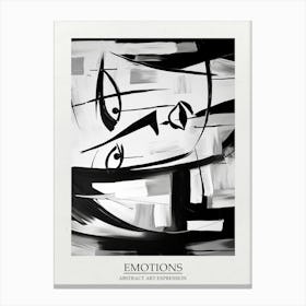 Emotions Abstract Black And White 7 Poster Canvas Print