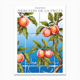 Mercado De La Fruta Peaches Illustration 1 Poster Canvas Print