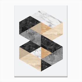 Collage geometric textures 26 Canvas Print