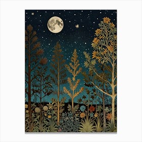 Night In The Woods Style William Morris Canvas Print