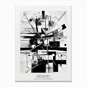Memory Abstract Black And White 8 Poster Canvas Print