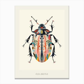 Colourful Insect Illustration Flea Beetle 5 Poster Canvas Print