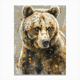 Brown Bear Precisionist Illustration 1 Canvas Print