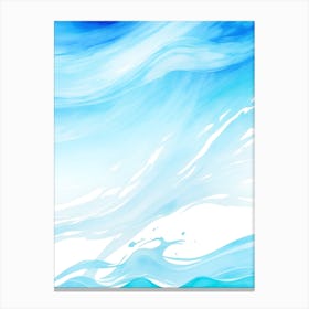 Blue Ocean Wave Watercolor Vertical Composition 131 Canvas Print