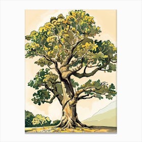 Chestnut Tree Storybook Illustration 3 Canvas Print