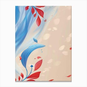 Blue And Red Flowers Canvas Print