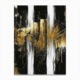 Gold And Black Abstract Painting 125 Canvas Print