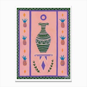 Pink Pineapple Vase Canvas Print