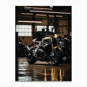 Gold Triumph Motorcycle Canvas Print