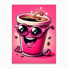 Cartoon Coffee Cup Canvas Print