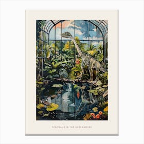 Dinosaur In The Glass Greenhouse 2 Poster Canvas Print