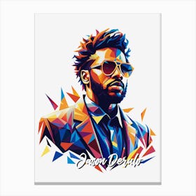 Jason Derulo 01 Portrait Music Icon Style WPAP Pop Art Canvas Print