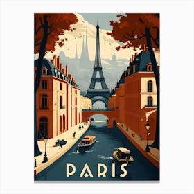 Paris Retro Travel Canvas Print