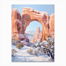 Dreamy Winter Painting Arches National Park United States 2 Canvas Print