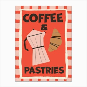 Coffee And Pastries Breakfast Art Canvas Print