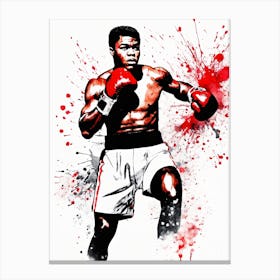 Cassius Clay Portrait Ink Painting (12) Canvas Print