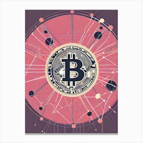 Bitcoin On A Pink Background Canvas Print