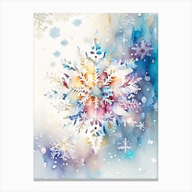 Pattern, Snowflakes, Storybook Watercolours 1 Canvas Print