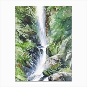 Trümmelbach Falls, Switzerland Water Colour  (5) Canvas Print