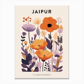 Flower Market Poster Jaipur India Canvas Print