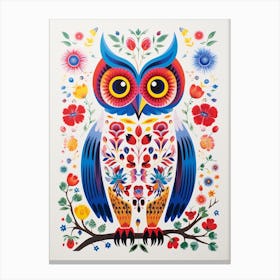 Scandinavian Bird Illustration Owl 4 Canvas Print