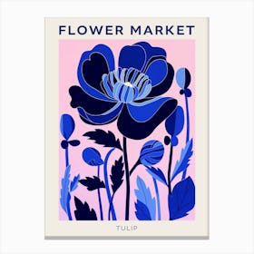 Blue Flower Market Poster Tulip 3 Canvas Print