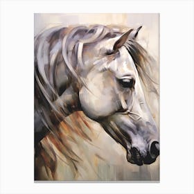 White Horse Head Painting Close Up 2 Canvas Print