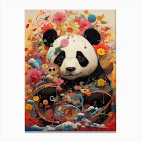 Panda Art In Precisionism Style 4 Canvas Print