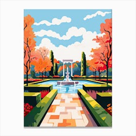 Alnwick Garden, United Kingdom In Autumn Fall Illustration 0 Canvas Print