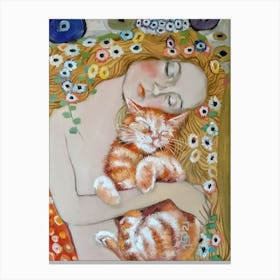 Klimt'S Cat Canvas Print