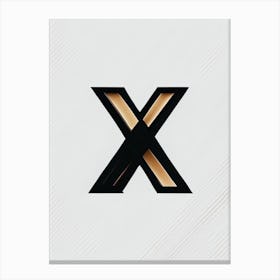 X Letter, Alphabet Retro Minimal 3 Canvas Print